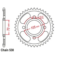 Supersprox 38 Tooth Steel Rear Sprocket for Honda CB360 1974-1977