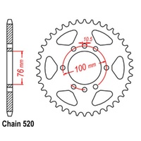 Supersprox 48 Tooth Steel Rear Sprocket for Suzuki DR500S 1981-1982