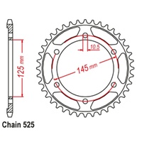 Supersprox  44 Tooth  Steel Rear sprocket for Yamaha TDM850 1991-1995