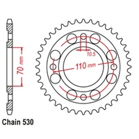 Supersprox 36 Tooth Steel Rear Sprocket for Honda CB400N 1979-1980