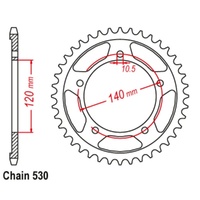 Supersprox 44 Tooth Steel Rear Sprocket for Suzuki SV1000S 2003-2008