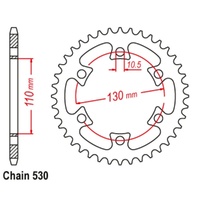 Supersprox 40 Tooth Steel Rear Sprocket for Can-Am DS650 2007