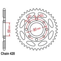 Supersprox 36 Tooth Steel Rear Sprocket for Daelim VL125 Daystar 2006-2007