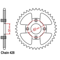 Supersprox 45 Tooth Steel Rear Sprocket for Honda CT110 DUAL RANGE 1979-1990