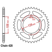 Supersprox 53 Tooth Steel Rear Sprocket for Suzuki SP100 1982-1983