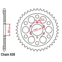 Supersprox 35 Tooth Steel Rear Sprocket for Yamaha XV920 Virago 1983