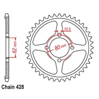 Supersprox 54 Tooth Steel Rear Sprocket for Yamaha TTR125 E SMALL WHEEL 2005-2018
