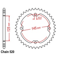 Supersprox 38 Tooth Steel Rear Sprocket for Yamaha YFZ450 2WD 2004-2009