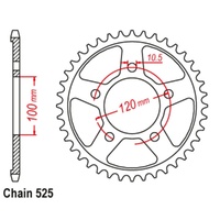 Supersprox 40 Tooth Steel Rear Sprocket for Aprilia SMV750 Dorsoduro 2007-2011