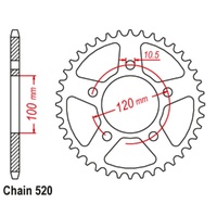 Supersprox 44 Tooth Steel Rear Sprocket for Aprilia Pegaso 650 Strada 2005-2011