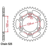 Supersprox 38 Tooth Steel Rear Sprocket for Ducati Monster 1000 ie/Sie 2003-2005