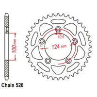 Supersprox 48 Tooth Steel Rear Sprocket for Ducati Scrambler Desert Sled 2018-2021