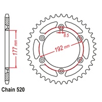 Supersprox 48 Tooth Steel Rear Sprocket for Husqvarna 510 TC/TE 1987-1989