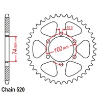 Supersprox 46 Tooth Steel Rear Sprocket for Hyosung GV250N EFI Aquila 2010-2016