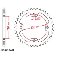 Supersprox 38 Tooth Steel Rear Sprocket for Kawasaki KFX450R 2WD 2008-2011