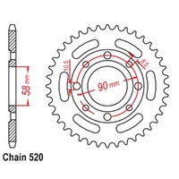 Supersprox 32 Tooth Steel Rear Sprocket for Honda CA250TS REBEL 1998-2000