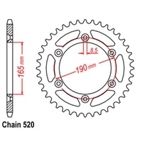 Supersprox  48 Tooth  Steel Rear sprocket for KTM 495 MX 1981-1984