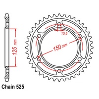Supersprox 46 Tooth Steel Rear Sprocket for KTM 1090 Adventure 2017