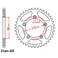 Supersprox 48 Tooth Steel Rear Sprocket for Husqvarna TC65 2017-2023