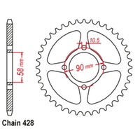 Supersprox 45 Tooth Steel Rear Sprocket for Honda CBR125R 2011-2013