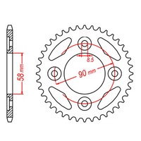 Supersprox 37 Tooth Steel Rear Sprocket for Honda Monkey 2019-2023