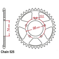 Supersprox 40 Tooth Steel Rear Sprocket for Honda CBR400RR 1989