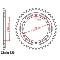 Supersprox 36 Tooth Steel Rear Sprocket for Honda CBR300R 2014-2019
