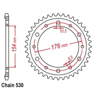 Supersprox 43 Tooth Steel Rear Sprocket for Honda CB1000R PREDATOR 2008-2011