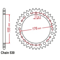 Supersprox 43 Tooth Steel Rear Sprocket for Triumph Speed Triple 955 1999-2001