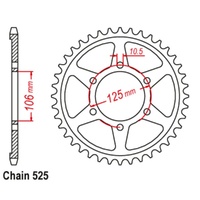 Supersprox 46 Tooth Steel Rear Sprocket for Triumph Daytona 675 2006-2017