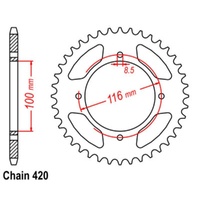 Supersprox 50 Tooth Rear Stealth Sprocket for Yamaha YZ80LW BIG WHEEL 1994-2001