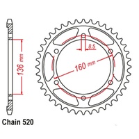 Supersprox 47 Tooth Rear Stealth Sprocket for BMW G650 GS SERTAO 2012-2015