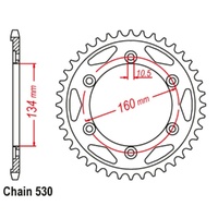 Supersprox 44 Tooth Rear Stealth Sprocket for Honda CBR1000RR ABS 2008-2016