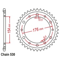 Supersprox 43 Tooth Rear Stealth Sprocket for Honda VFR800X CROSSRUNNER 2011-2019