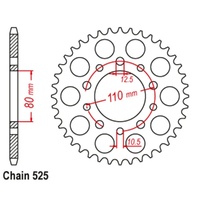 Supersprox 42 Tooth Rear Stealth Sprocket for Honda XBR500 1987-1988