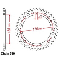 Supersprox 43 Tooth Rear Stealth Sprocket for Triumph 885 SPEED TRIPLE T509 1997-1998