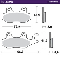Moto Master Front Left Carbon Racing Brake Pad for Kawasaki Ninja 300 SE 2014-2015