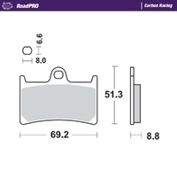 Moto Master Front Right Carbon Racing Brake Pad for Yamaha Tracer 9 900 2021-2025