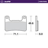 Moto Master Front Left Carbon Racing Brake Pad for Kawasaki Ninja H2 1000 SX SE + 2019-2021