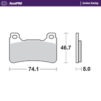 Moto Master Front Left Carbon Racing Brake Pad for Honda VFR 800 X Crossrunner Travel Edition 2016