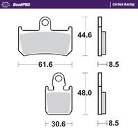 Moto Master Front Right Carbon Racing Brake Pad for Yamaha V-Max 1680 2009-2016