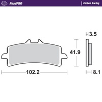 Moto Master Front Left Carbon Racing Brake Pad for Ducati Panigale V4 1103 SP2 2022-2024