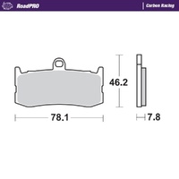 Moto Master Front Right Carbon Racing Brake Pad for Triumph Daytona 675 2009-2016