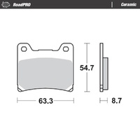 Moto Master Rear Ceramic Brake Pad for Yamaha FZR 500 R 1989-1991