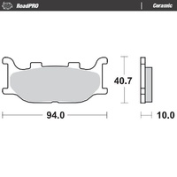 Moto Master Front Left Ceramic Brake Pad for Yamaha FZ6 600 2004-2007