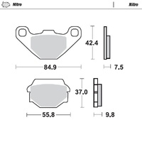 Moto Master Rear Nitro Brake Pad for Husqvarna WRK 125 1990