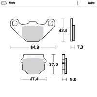 Moto Master Rear Nitro Brake Pad for Cectek EFI Quadrift 500 2009