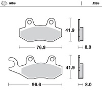 Moto Master Front Left Nitro Brake Pad for Kawasaki KLF 400 Bayou 1993-1999