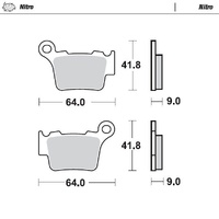 Moto Master Rear Nitro Brake Pad for KTM 450 EXC-F 2016-2025