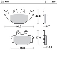 Moto Master Front Right Nitro Brake Pad for Kymco UXV 500 4x4 2008-2009